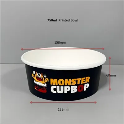 Bát đựng thức ăn Kraft 750ml có nắp trong suốt